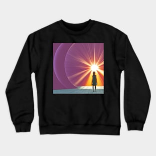 A girl looking at the Sun Crewneck Sweatshirt